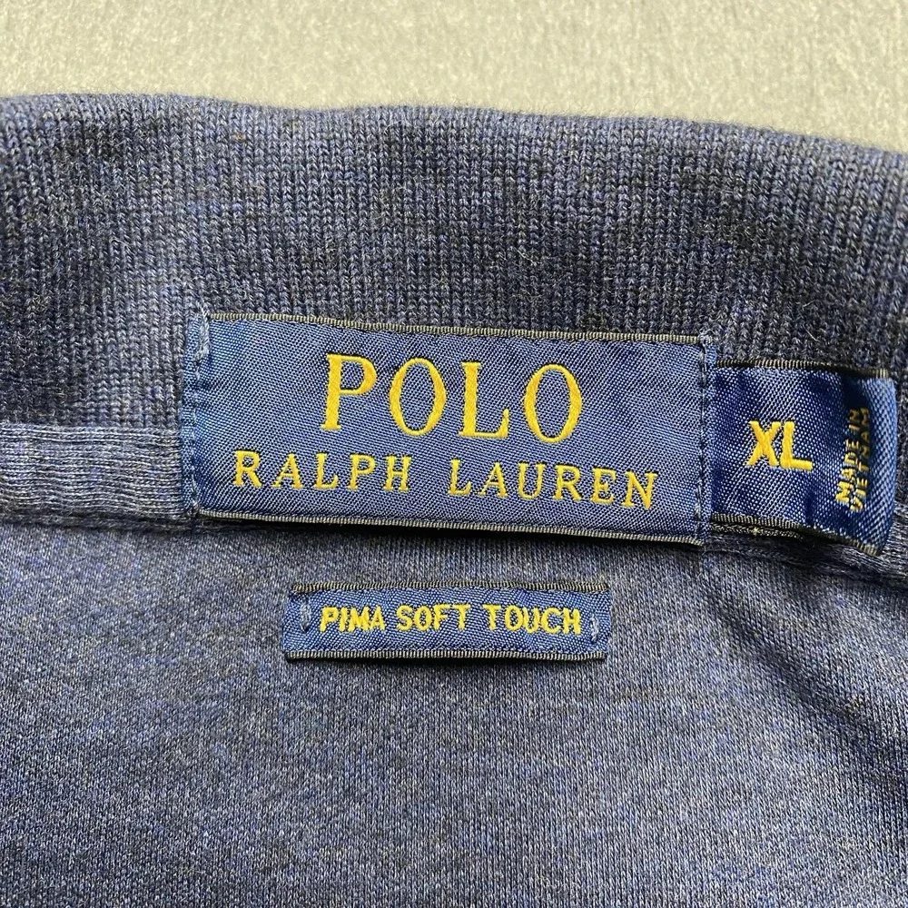 Polo‎ Ralph Lauren Polo Shirt Mens XL Blue Pima Soft Touch Cotton Solid Golf